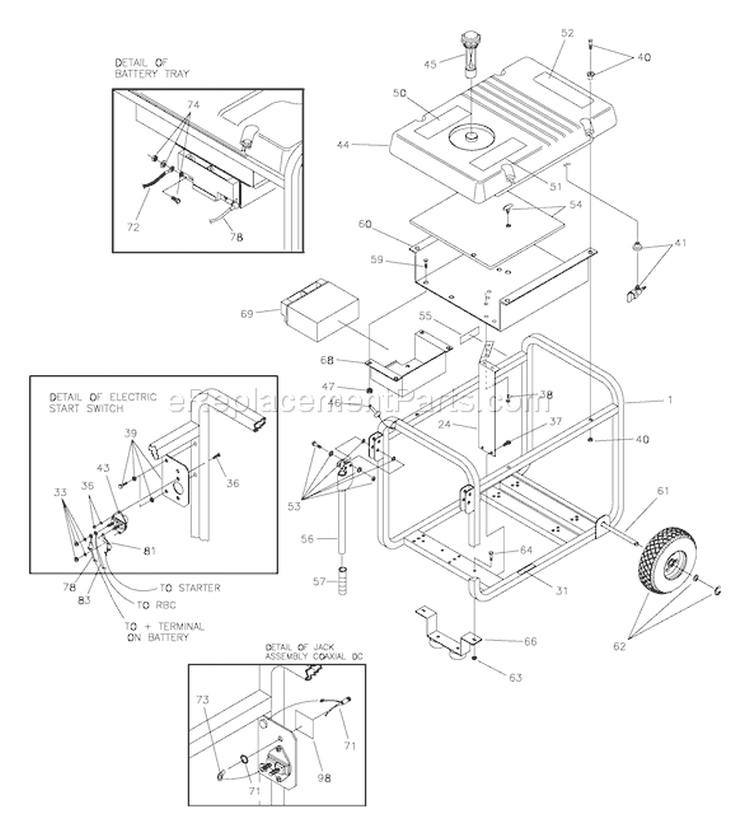 Page C Diagram and Parts List for 1470-1  Briggs and Stratton Generator